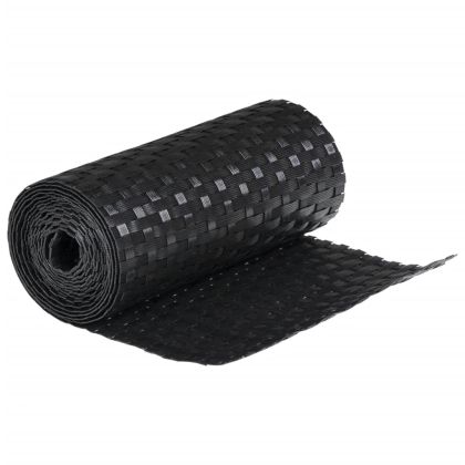 Балконски паравани, 10 бр, черен, 255x19 см, полиратан