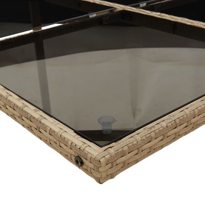 Градински комплект с възглавници 9 части бежов микс полиратан