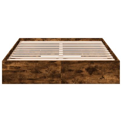 Рамка за легло с чекмедже опушен дъб 160x200 см инженерно дърво