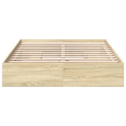 Рамка за легло с чекмедже дъб сонома 160x200 см инженерно дърво