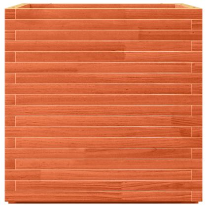 Градинска кашпа, восъчнокафява, 70x70x72 см, борово дърво масив