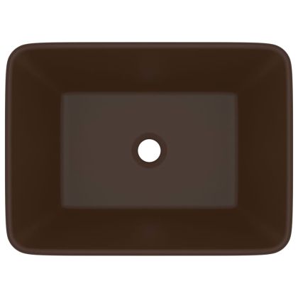 Луксозна мивка, матово тъмнокафява, 41x30x12 см, керамика