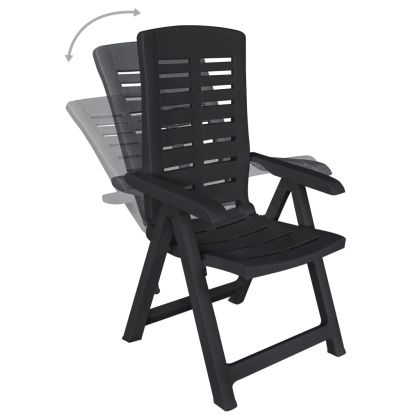 Градински трапезен комплект, 9 части, пластмаса, антрацит