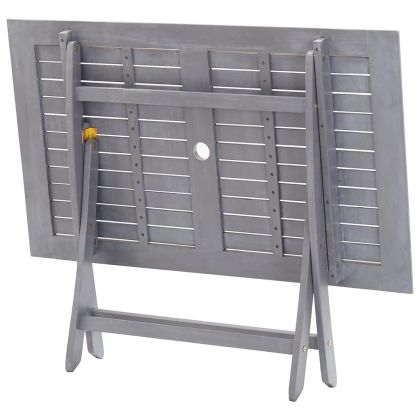 Градински трапезен комплект, 5 части, акация масив, сив