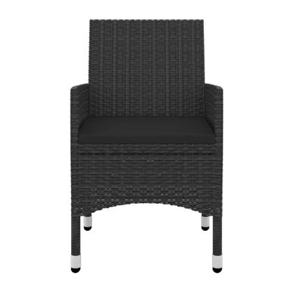 Градински комплект с възглавници 5 части полиратан и стъкло