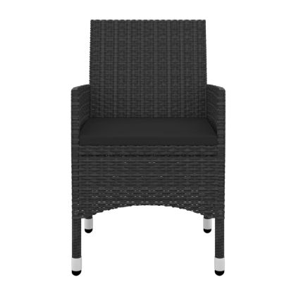 Градински комплект с възглавници 5 части полиратан и стъкло