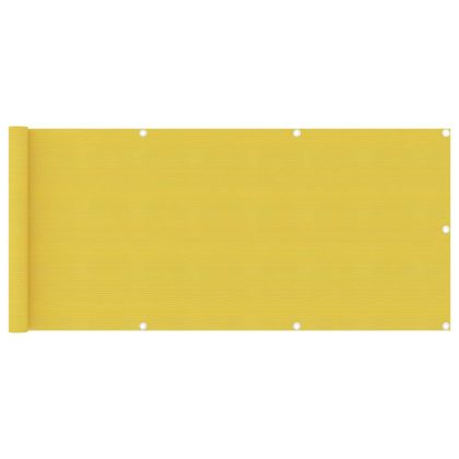 Балконски параван, жълт, 75x500 см, HDPE