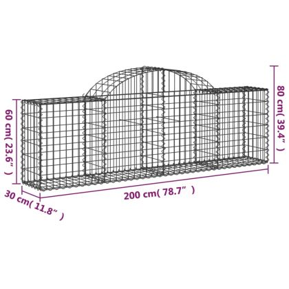 Габионни кошници арка 40 бр 200x30x60/80 см поцинковано желязо