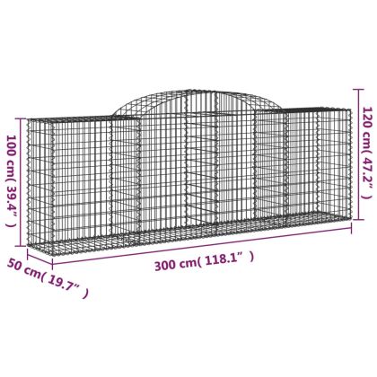 Габионни кошници арка 17 бр 300x50x100/120см поцинковано желязо