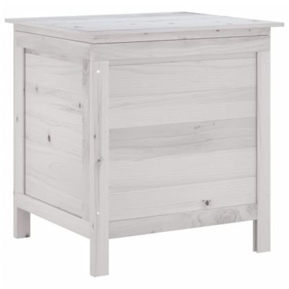 Градинска кутия за съхранение бяла 50x49x56,5 см чам масив