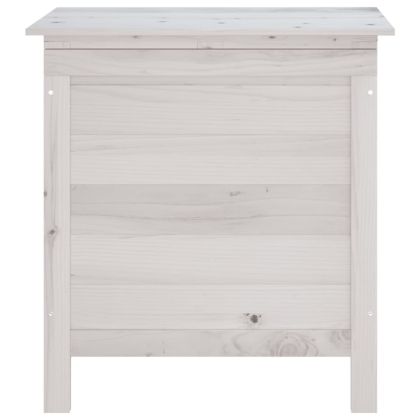 Градинска кутия за съхранение бяла 50x49x56,5 см чам масив