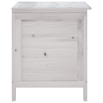Градинска кутия за съхранение бяла 50x49x56,5 см чам масив