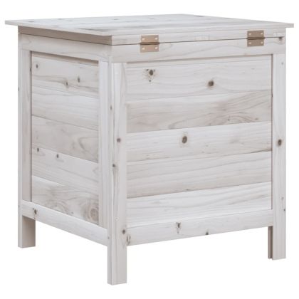 Градинска кутия за съхранение бяла 50x49x56,5 см чам масив