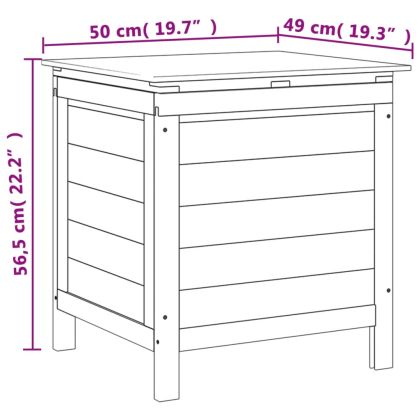 Градинска кутия за съхранение бяла 50x49x56,5 см чам масив