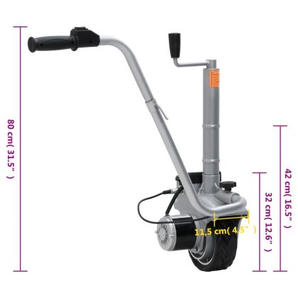 Алуминиево моторизирано опорно колело за ремарке 12 V 350 W