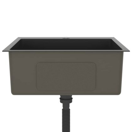 Ръчно изработена кухненска мивка, черна, неръждаема стомана