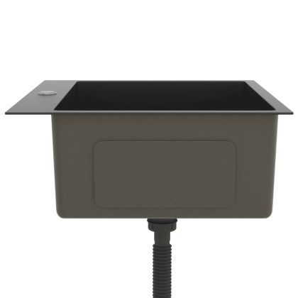 Ръчно изработена кухненска мивка, черна, неръждаема стомана