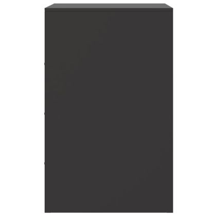 Нощно шкафче, черно, 34,5x39x62 см, стомана