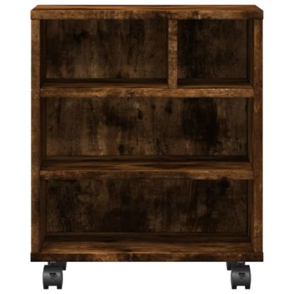 Стойка за принтер с колелца, опушен дъб, 41x32x48 см