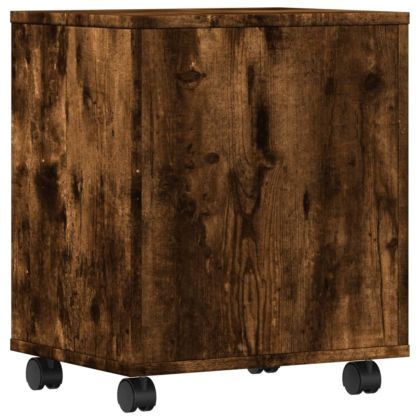 Стойка за принтер с колелца, опушен дъб, 41x32x48 см