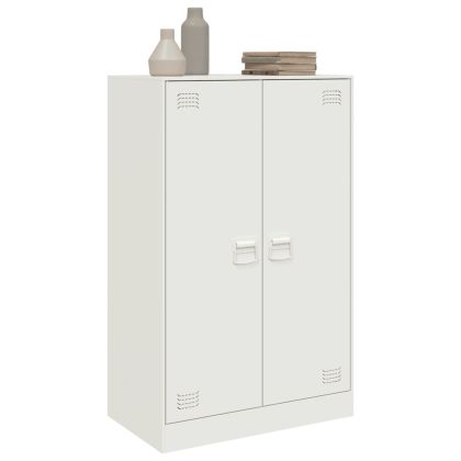 Бюфет, бял, 67x39x107 см, стомана