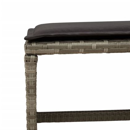 Градински комплект от 13 части с възглавници сив полиратан