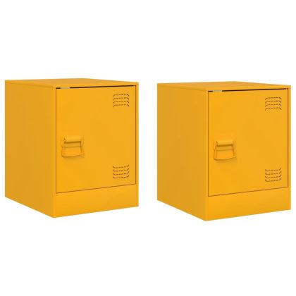 Нощни шкафчета 2 бр горчица жълто 34,5x39x44 см стомана