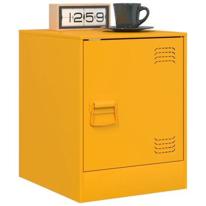 Нощни шкафчета 2 бр горчица жълто 34,5x39x44 см стомана