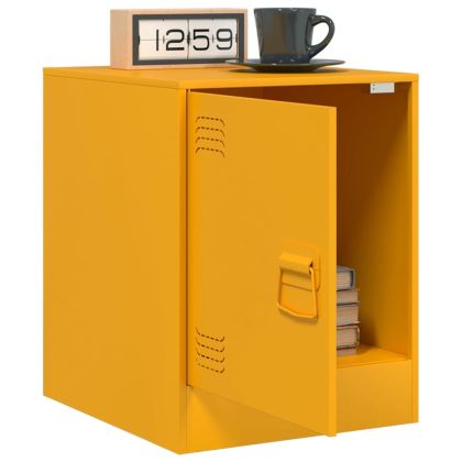 Нощни шкафчета 2 бр горчица жълто 34,5x39x44 см стомана