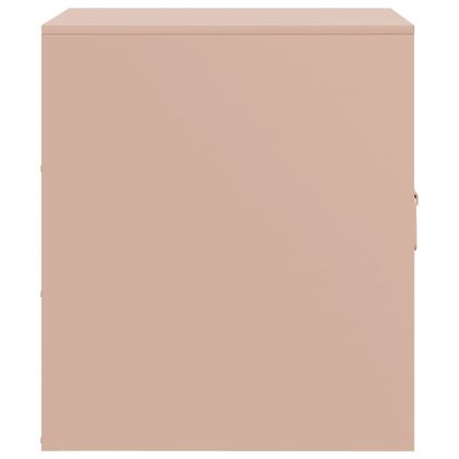 Нощно шкафче, розово, 34,5x39x44 см, стомана