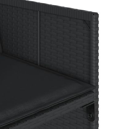 Градински трапезен комплект възглавници 5 части черен полиратан