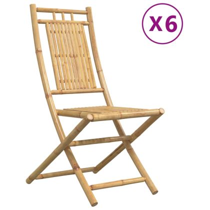 Сгъваеми столове 6 бр. 46x66x99 см Бамбук