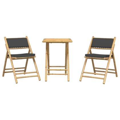 Сгъваем бистро комплект от 3 части тъмносиви възглавници бамбук