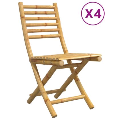 Сгъваеми столове 4 бр. 43x54x88 см Бамбук