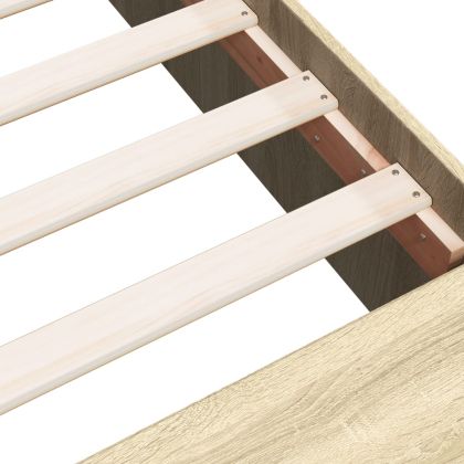 Рамка за легло, дъб сонома, 120x200 см, масивно дърво