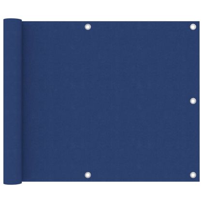 Балконски параван, син, 75x600 см, оксфорд плат