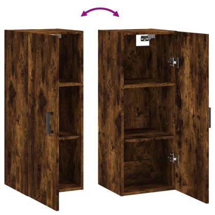Стенен шкаф опушен дъб 34,5x34x90 см