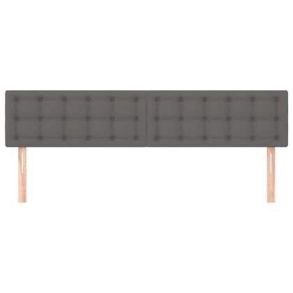 Табла за легло, сива, 160x5x78/88 см, изкуствена кожа