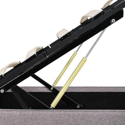 Легло с повдигащ механизъм, таупе, текстил, 160x200 см