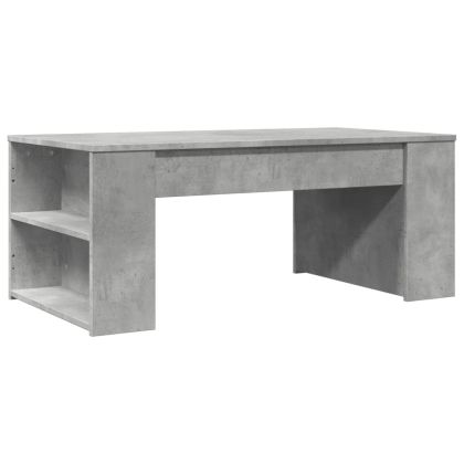 Маса за кафе, бетонно сива, 102x55x42 см, инженерно дърво