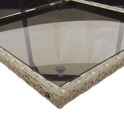 Градински комплект с възглавници 11 части сив полиратан