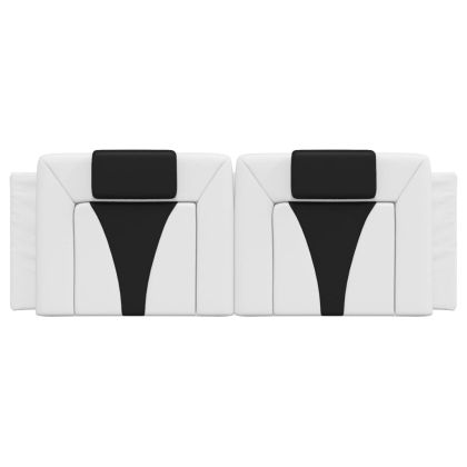 Мека табла за легло Viana, бяла и черна, 140 см, изкуствена кожа