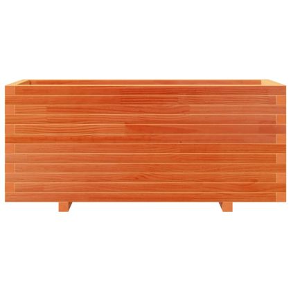 Градинска кашпа, восъчнокафяв, 110x40x49,5см борово дърво масив