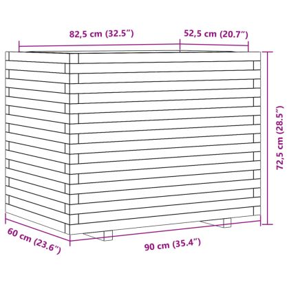 Градинска кашпа 90x60x72,5 см масивна борова дървесина