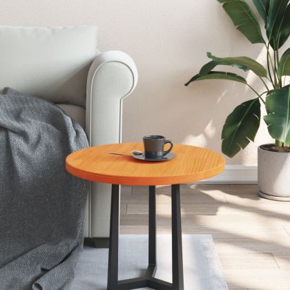 Плот за маса, кръгъл, восъчнокафяв, Ø50x2,5 см, бор масив