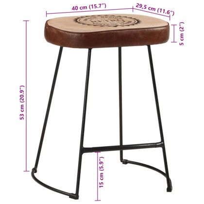 Бар табуретки 2 бр тъмнокафяви 40x29,5x53 см