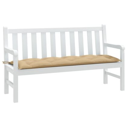 Възглавница за градинска пейка меланж бежова 150x50x7 см плат