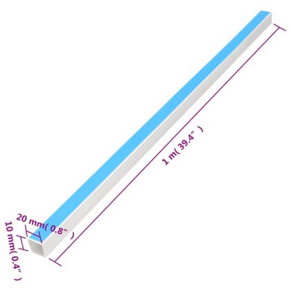 Кабелен канал самозалепващ 20x10 мм 10 м PVC