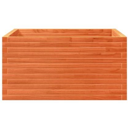 Градинска кашпа, восъчнокафява, 90x90x46 см, борово дърво масив