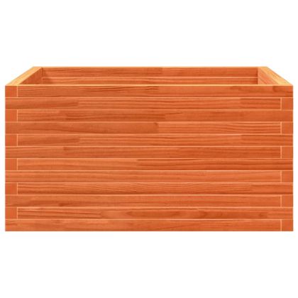 Градинска кашпа, восъчнокафява, 90x90x46 см, борово дърво масив